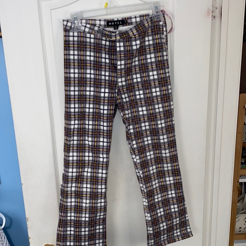 Motel Plaid Jean Pants